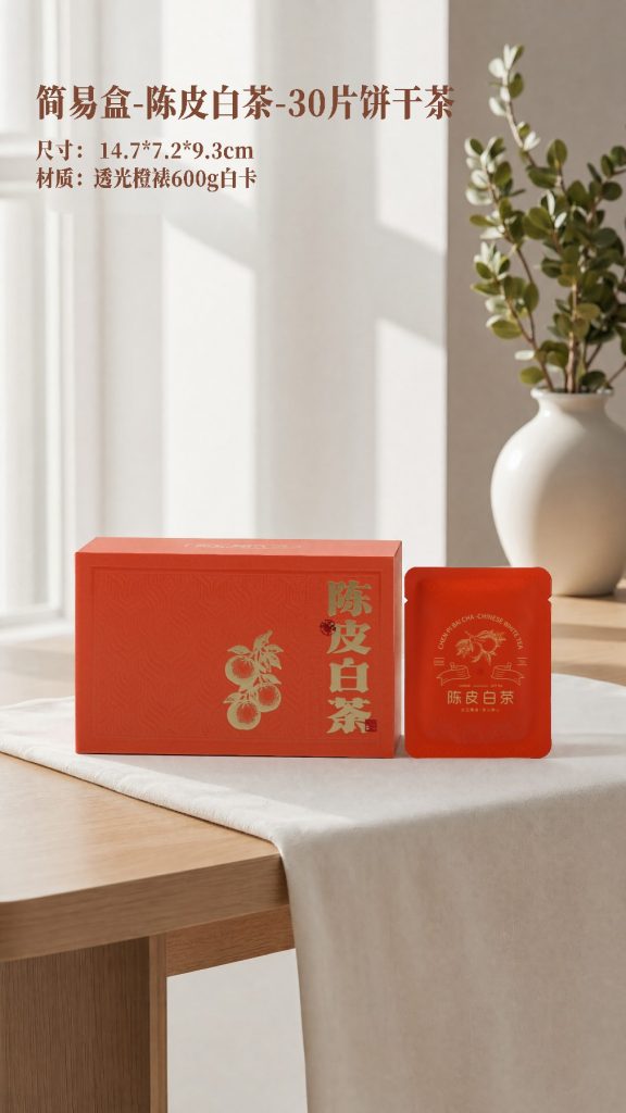 陈皮白茶｜30片饼干茶礼盒，一抹暖橙装下醇香与时光