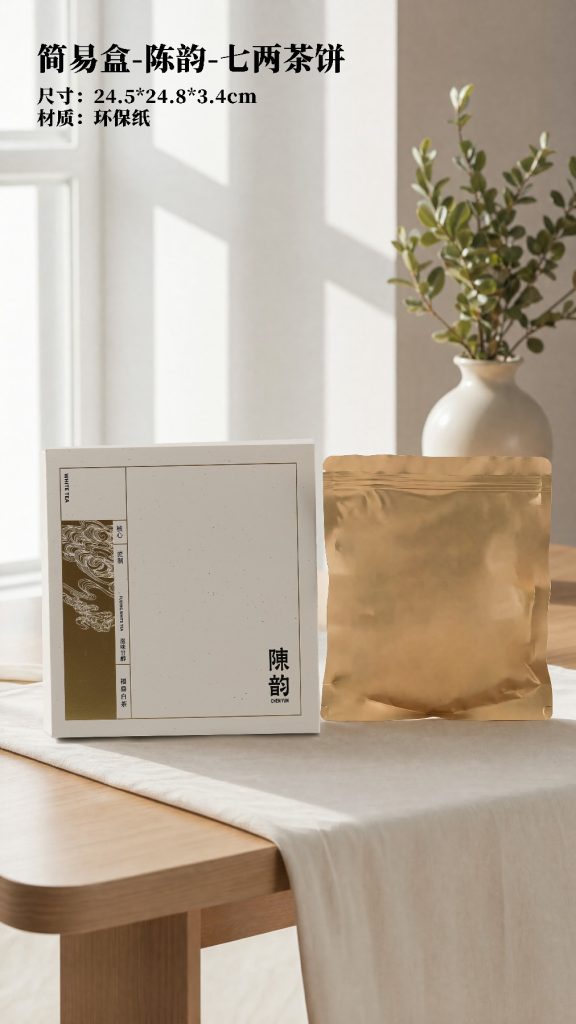 陈韵|七两茶饼简易盒,简约包装承载岁月茶香